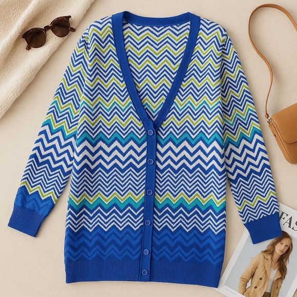 Lane Bryant Blue Green Knit Button Front Cardigan Sweater Women Plus Size 22/24 - Picture 1 of 9